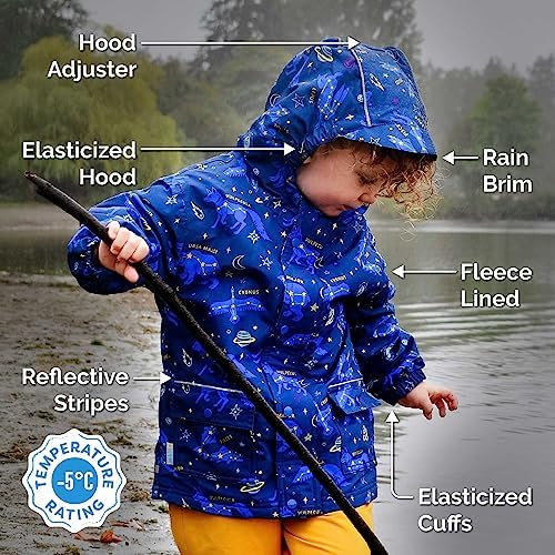 JAN JUL Waterproof Fleece Lined Rain Jacket Multi-Season Rainwear for Kids