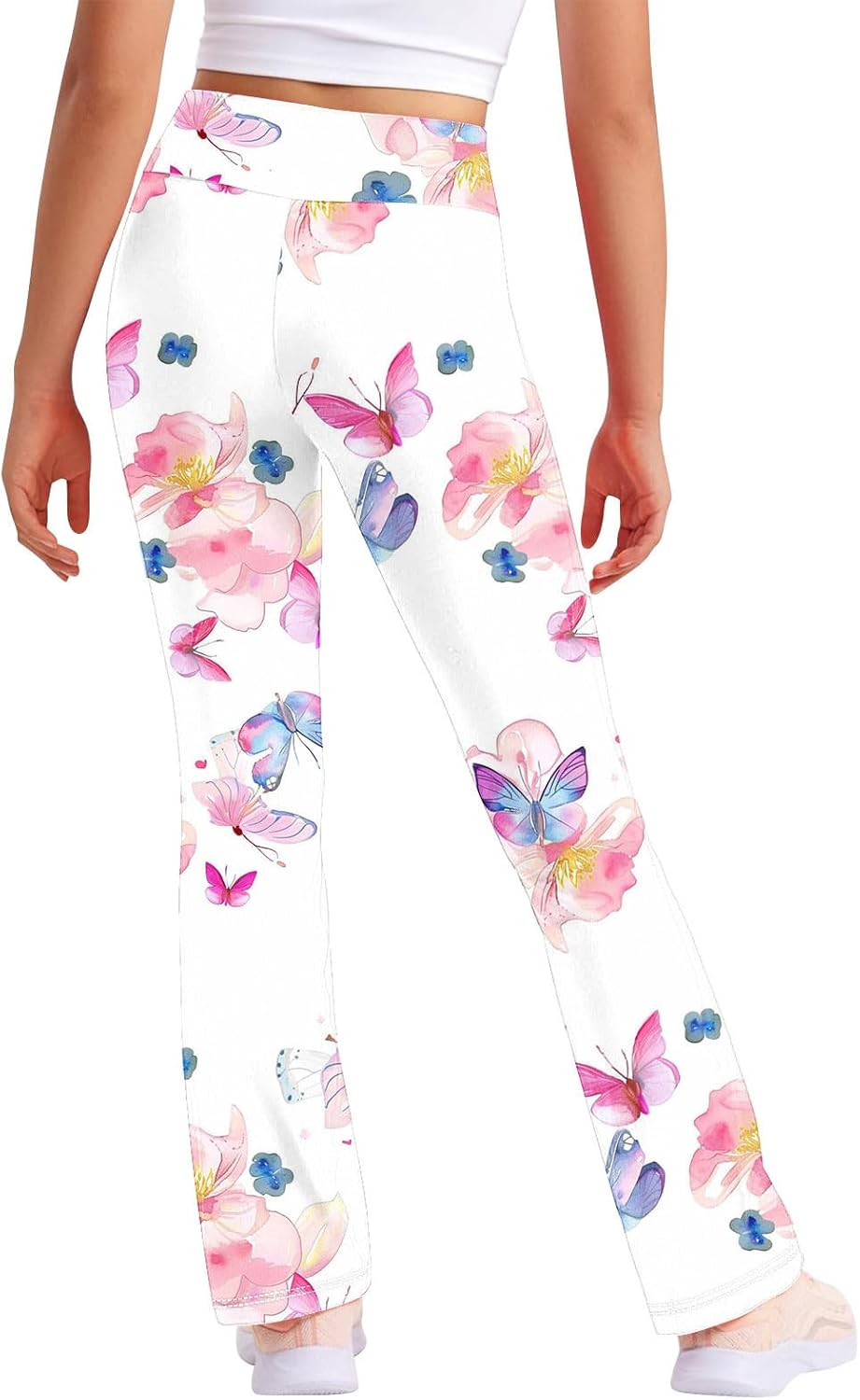 Floral Printed High-Waisted Yoga Pants for Age 2-13 Girls