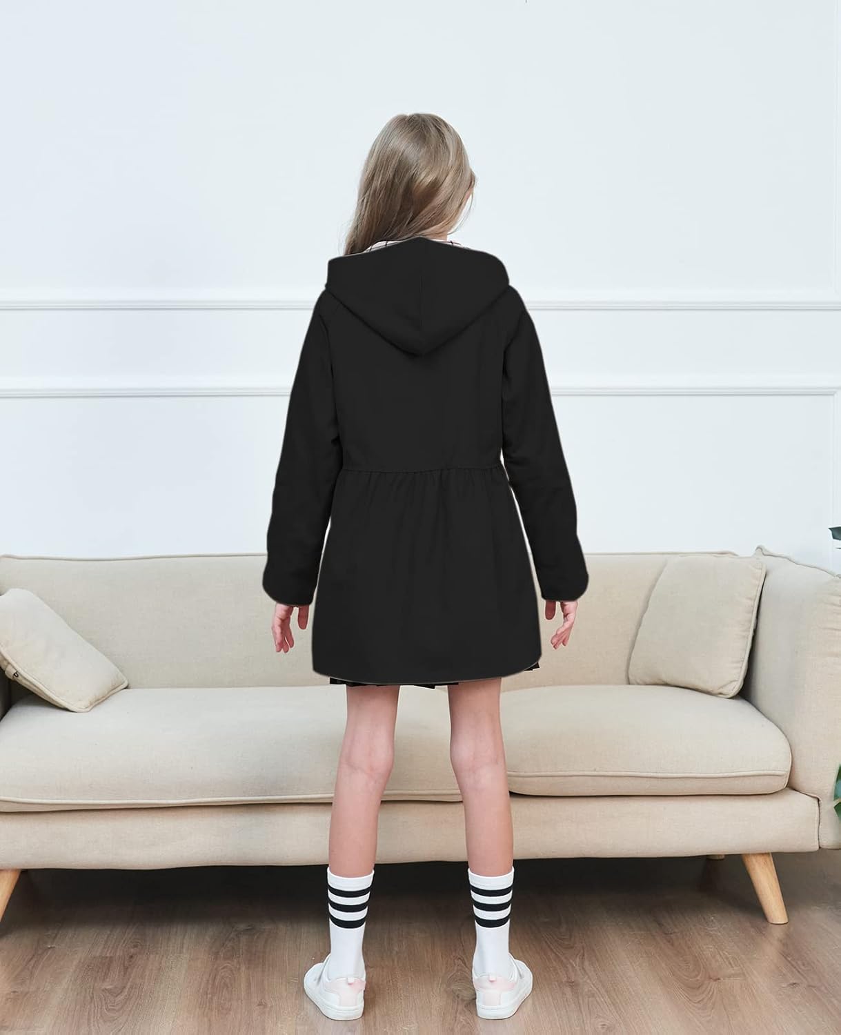 SNUG STYLISH BinpaW Girls Hooded Trench Coat