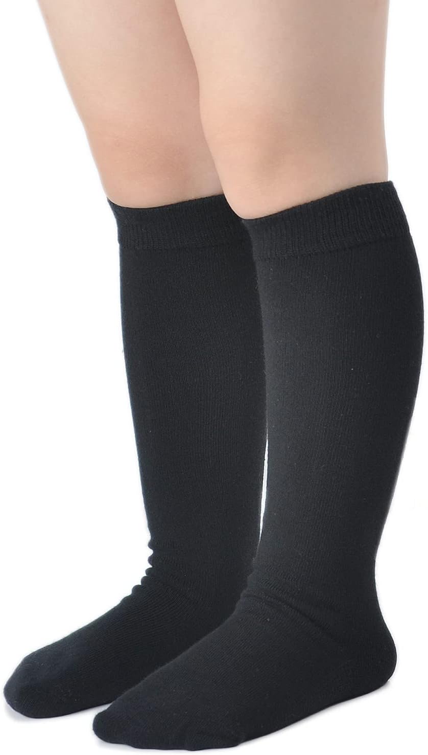 EPEIUS Girls Knee High Cotton Socks - Perfect for School Daily Use