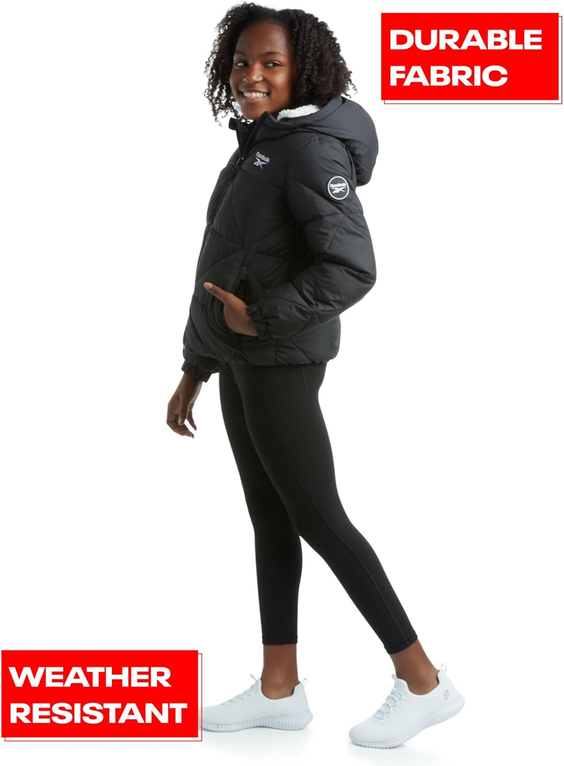 Stay Warm Style Comfort Reebok Girls Heavyweight Quilted Puffer Parka