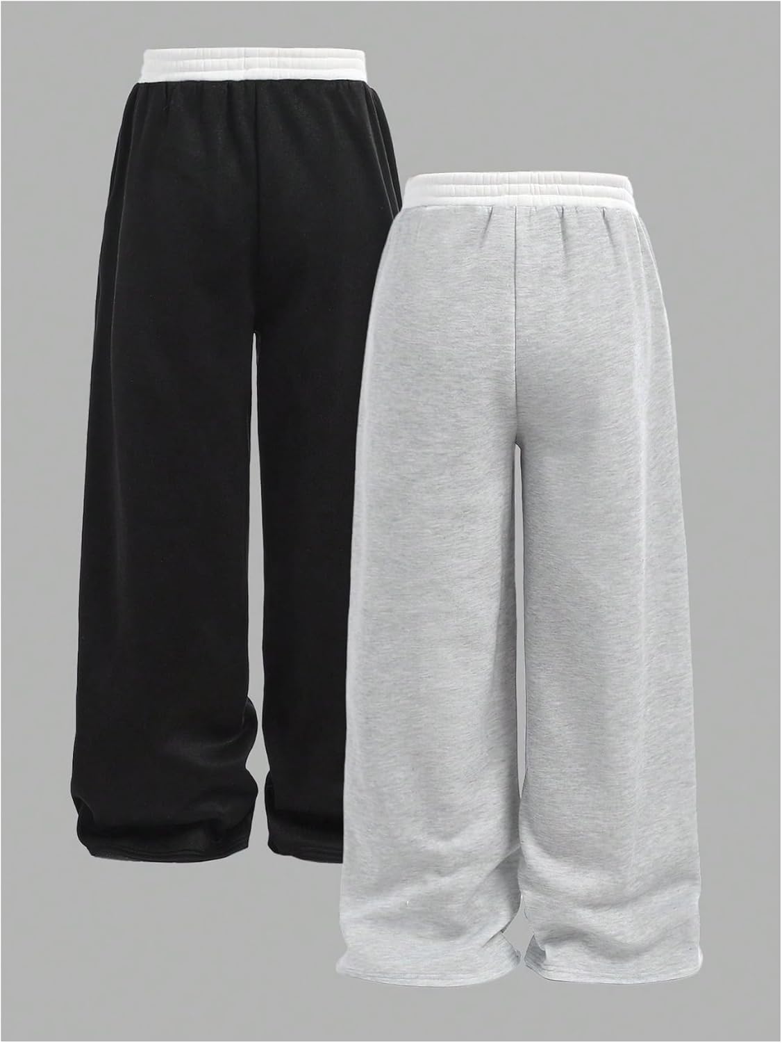 Floerns Colorblock Wide Leg Elastic Waist Sweatpants