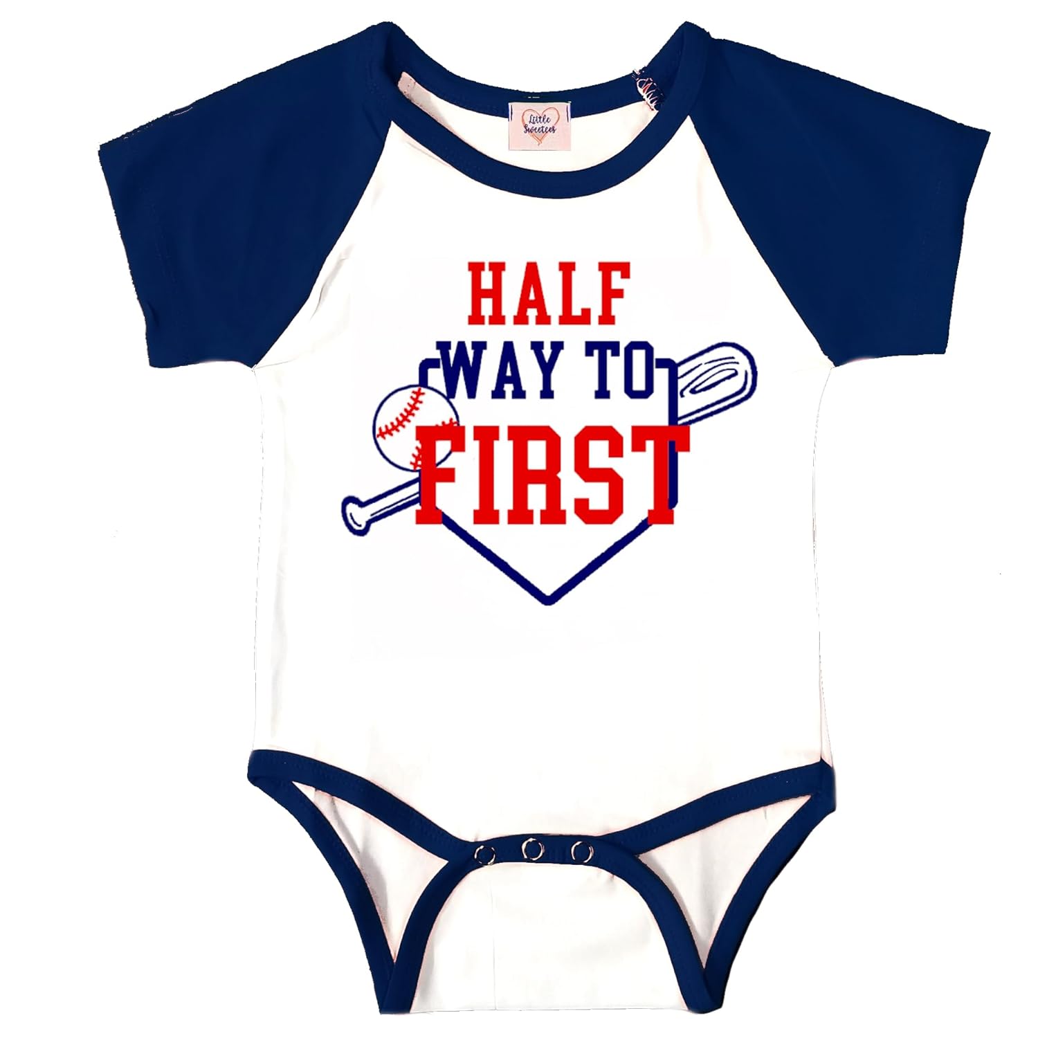 Half Birthday Baseball Kids 6-Month Set Custom Kids Outfit