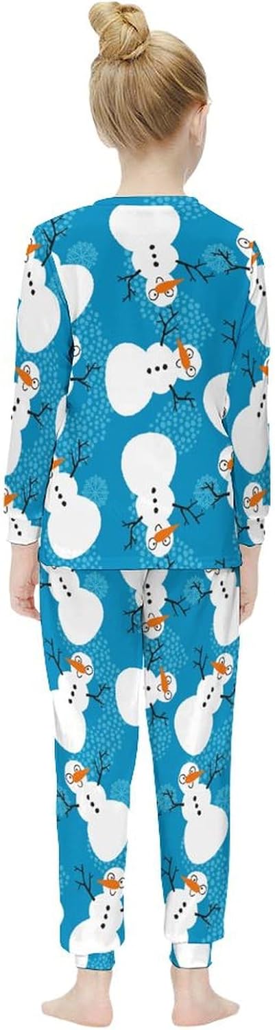 MEIKKO Christmas Cartoon Snowman Thermal Underwear for Girls
