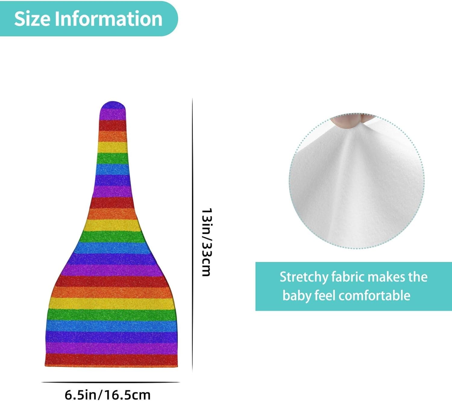 Perfect Choice Adjustable Glitter Baby Beanie Hat for 0-6 Months