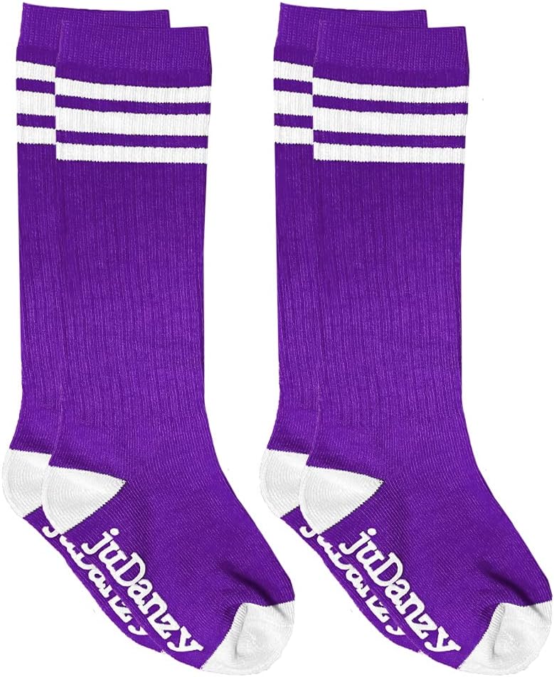 juDanzy 2-Piece Knee-High Socks for Boys Girls Sporty Stripey