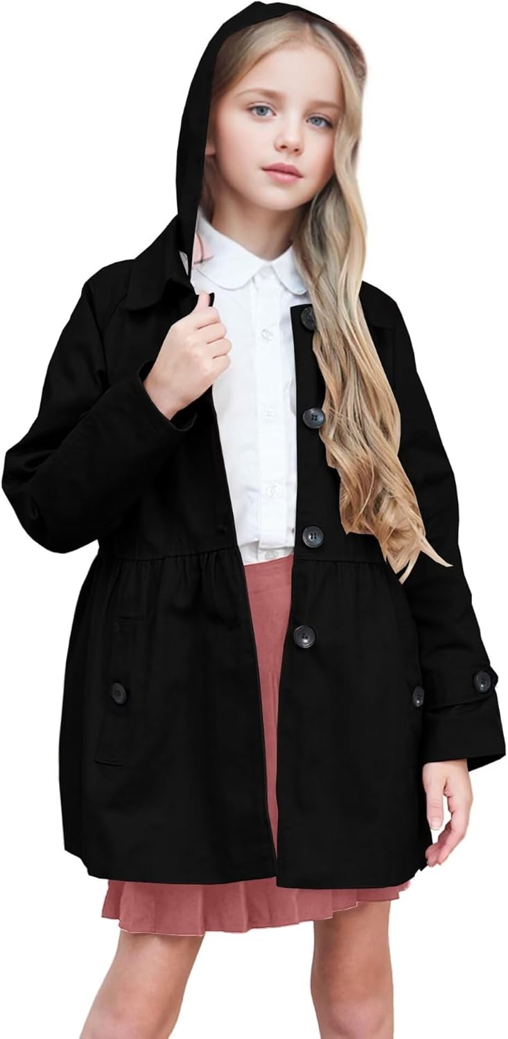 SNUG STYLISH BinpaW Girls Hooded Trench Coat