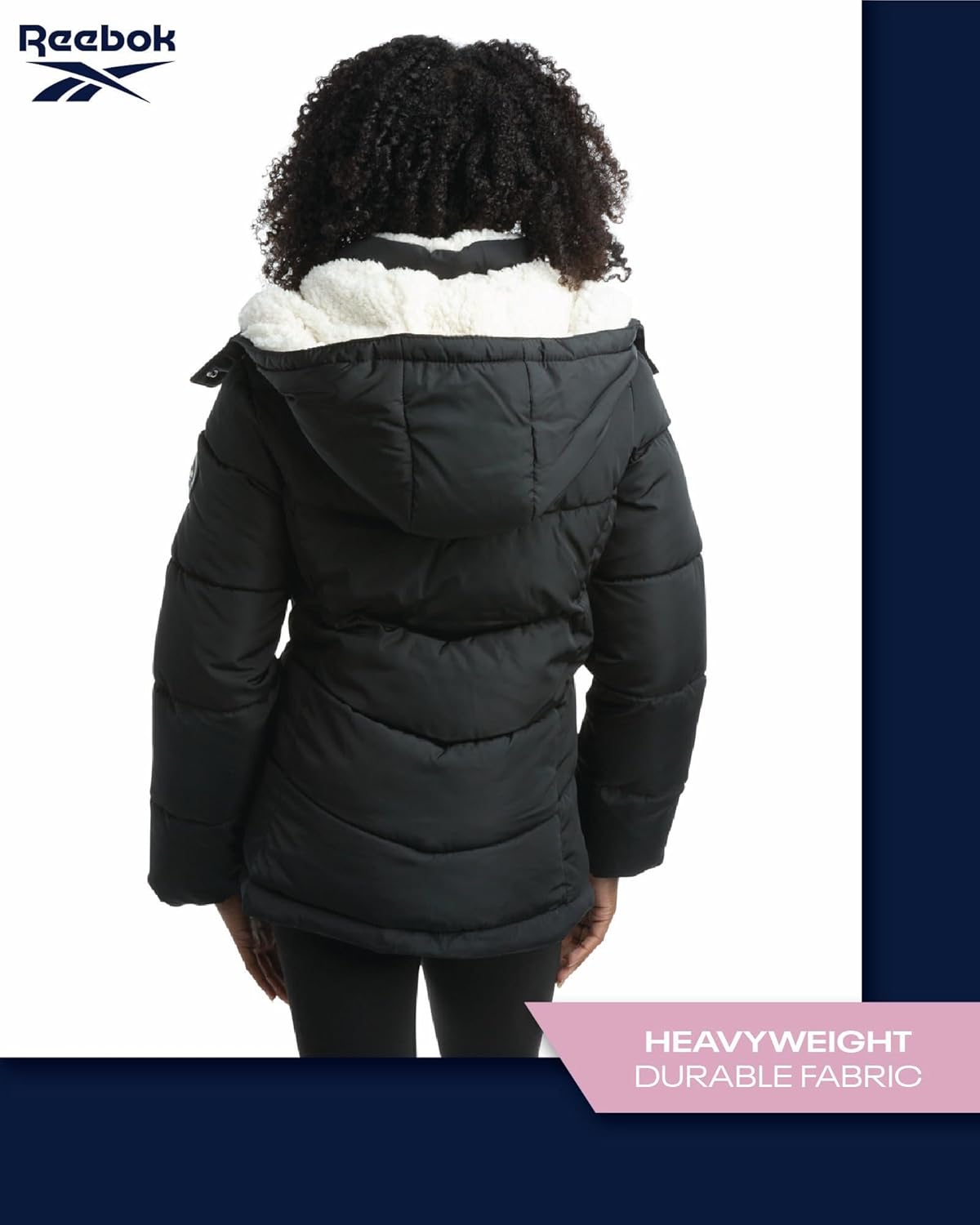 Reebok Girls Winter Jacket - Heavyweight Quilted Parka Perfect Gift for Girls