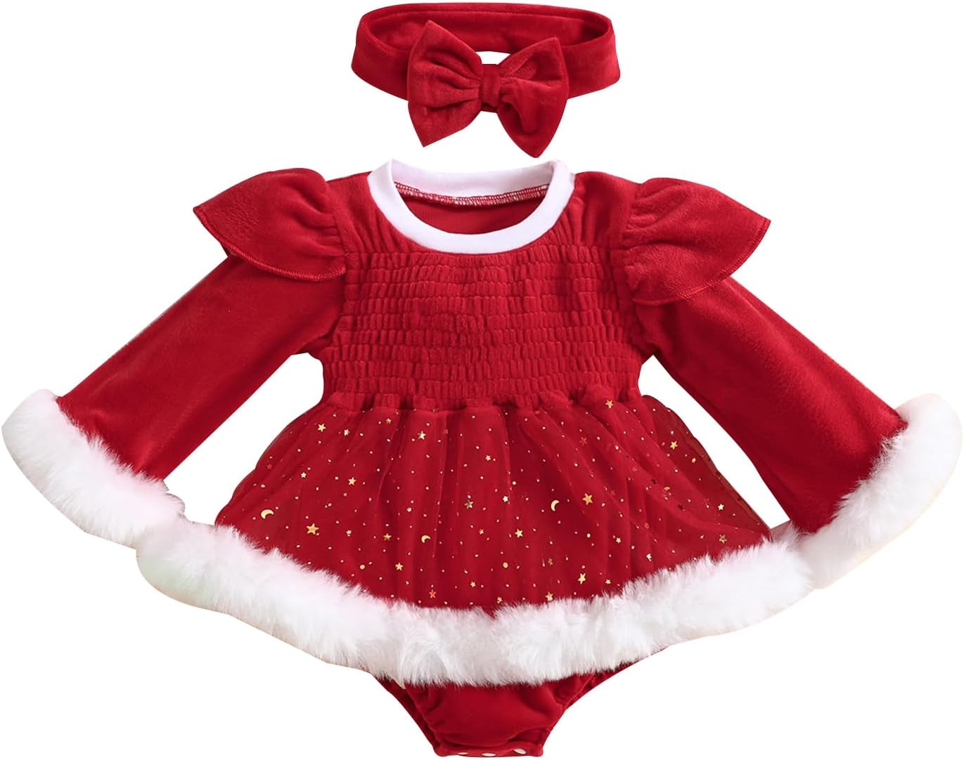 COORALLY Newborn Baby Girl Christmas Romper