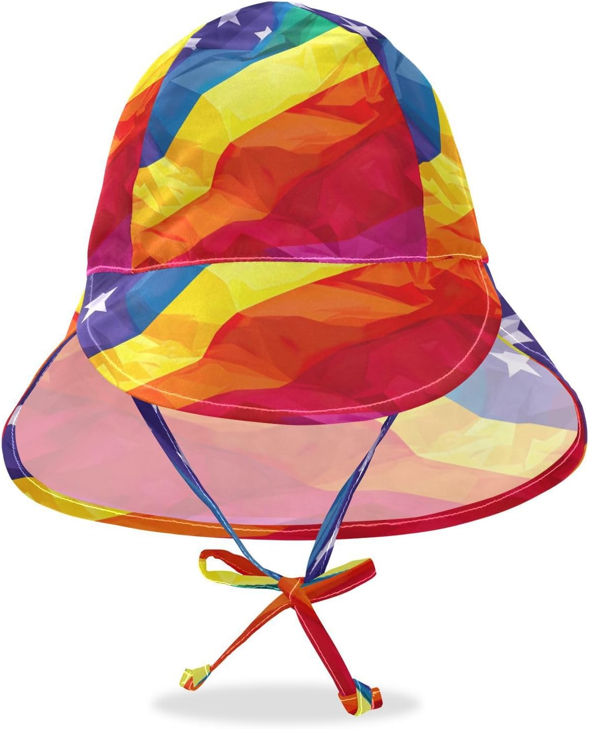 Adjustable Toddler Sun Hat with UPF 50 Protection - Rainbow Flag Design