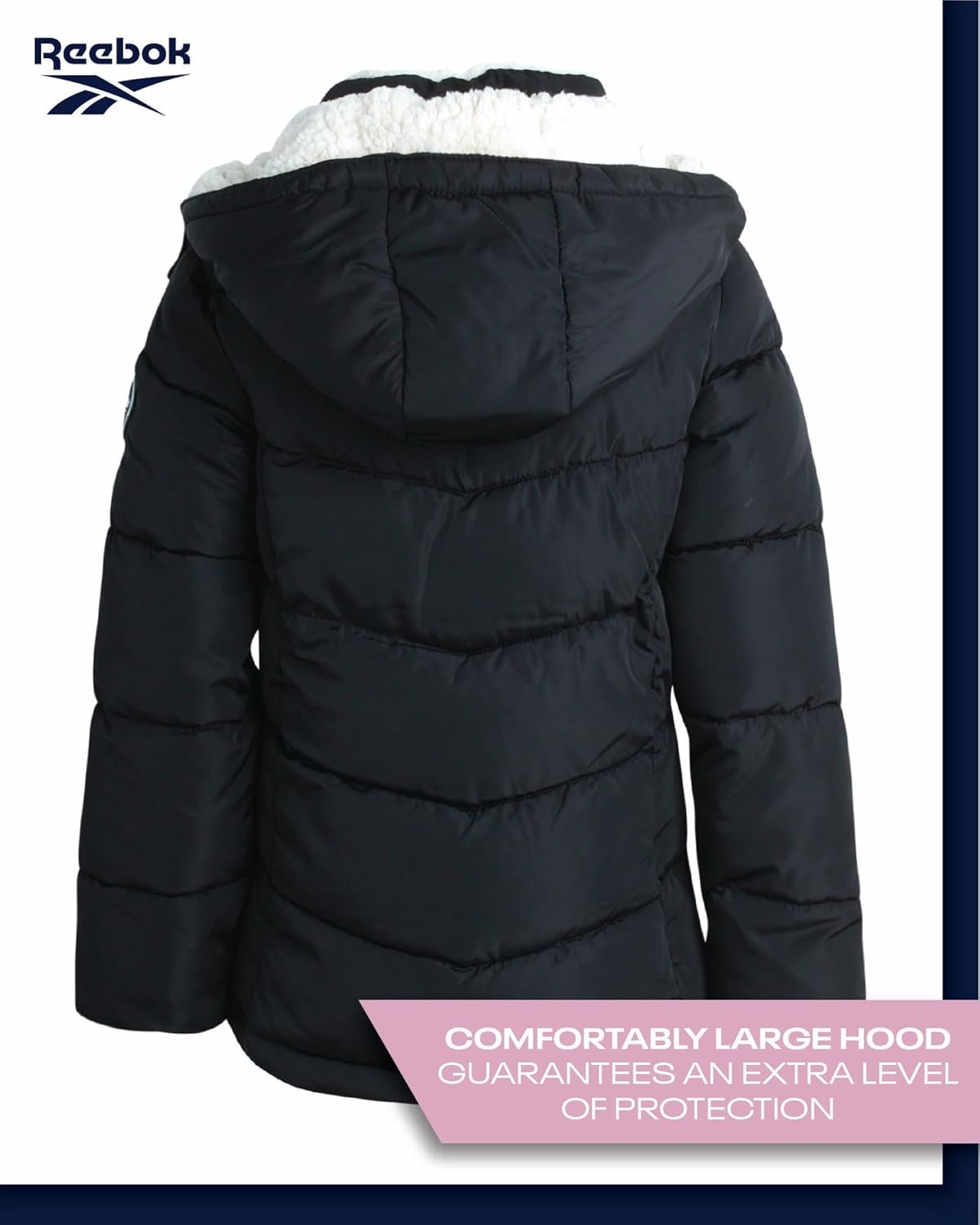 Reebok Girls Winter Jacket - Heavyweight Quilted Parka Perfect Gift for Girls