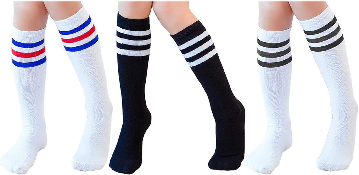TOCONFFON Knee High Tube Socks for Boys Girls Baby Toddler Child