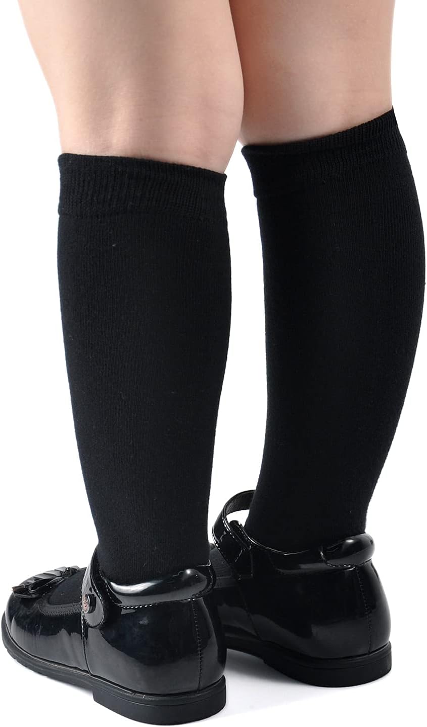 EPEIUS Girls Knee High Cotton Socks - Perfect for School Daily Use