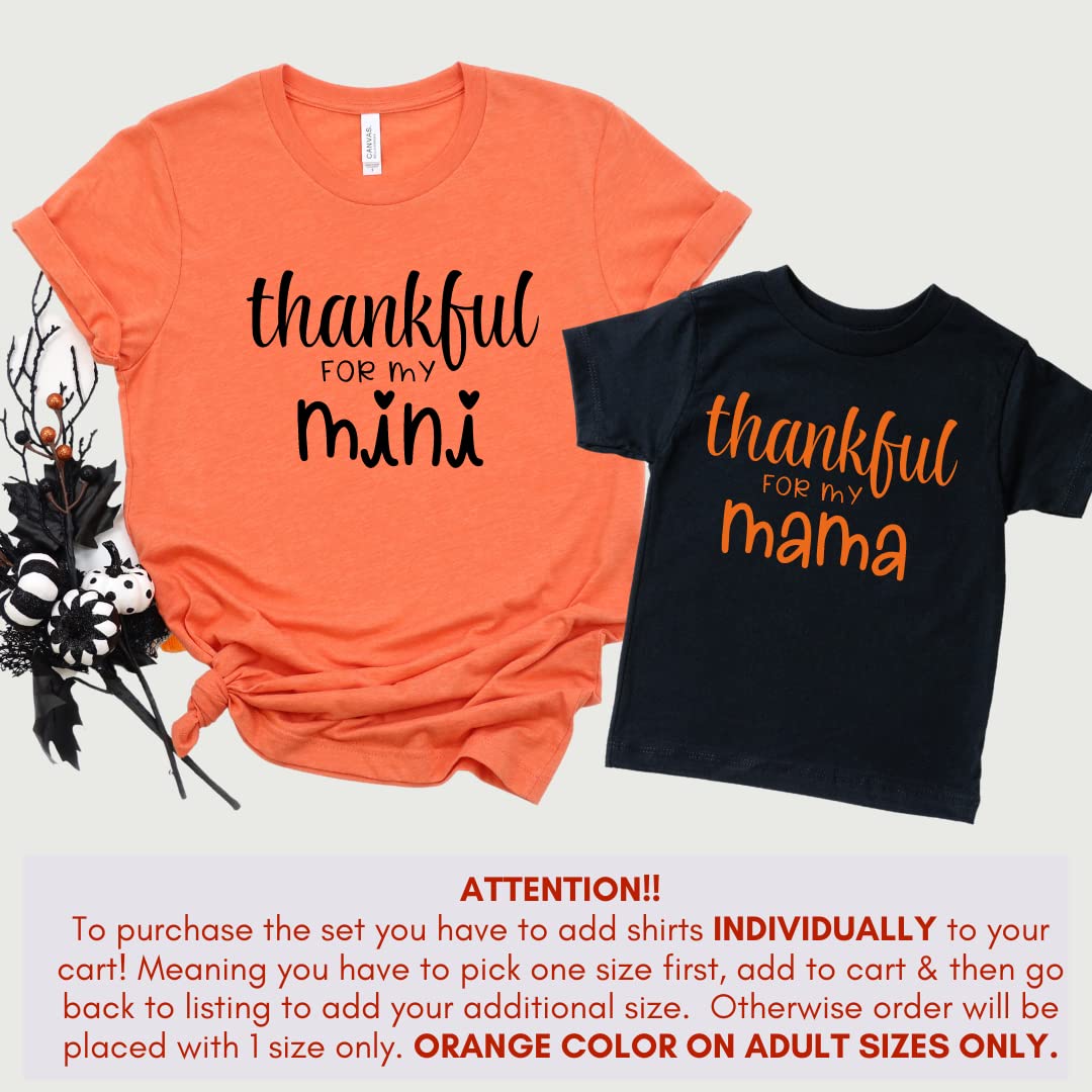 Thankful For My Mama Mini Thanksgiving Mommy and Me Shirts