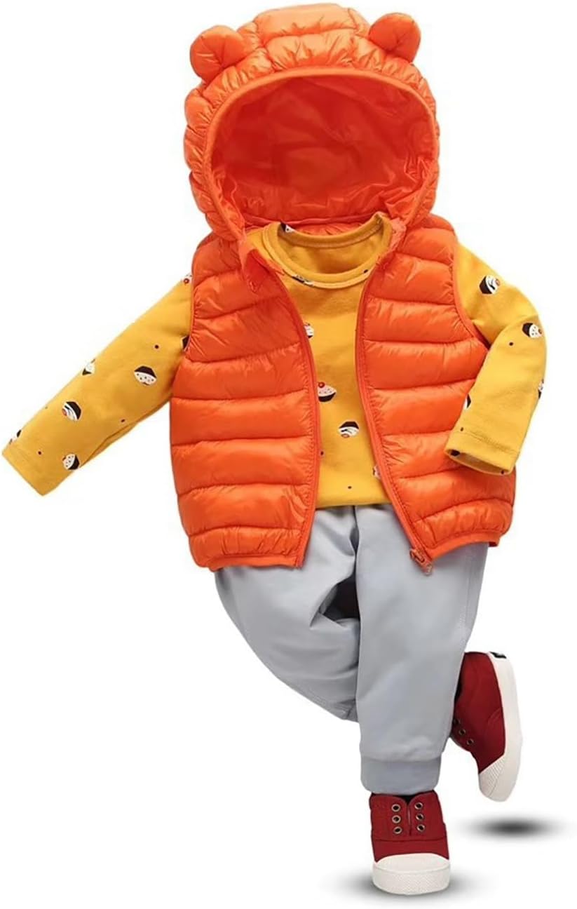 Bear Ears Hooded Down Vest for Newborn Toddler Boys Girls