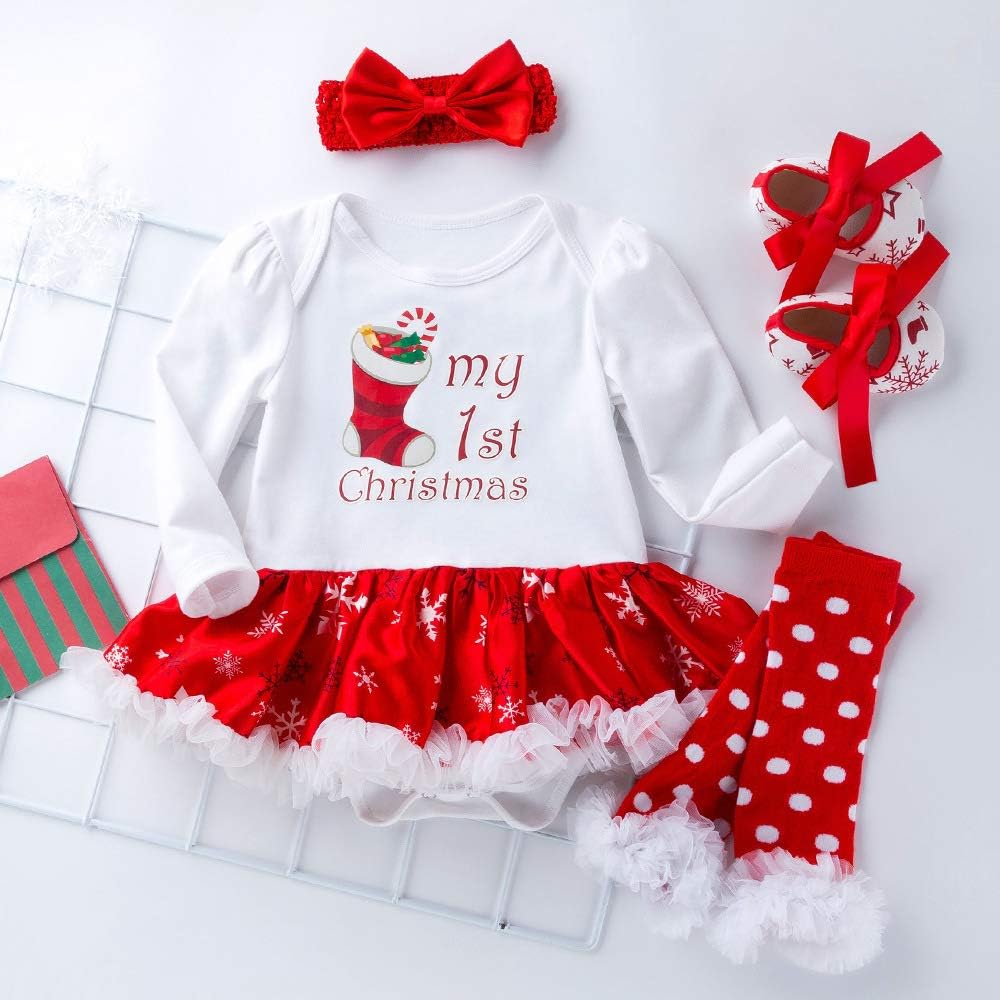 Cute Christmas Romper Tutu Set for Newborn Girls