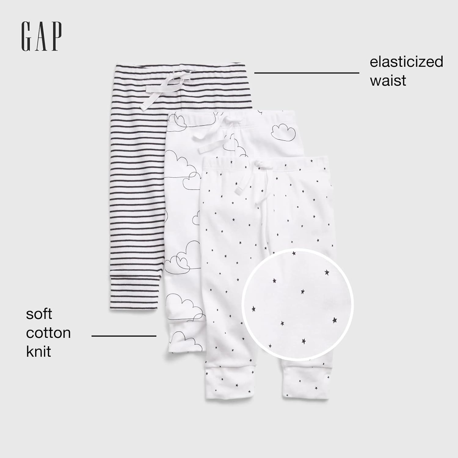 GAP Baby Girls 3-Pack First Favourite Pull-on Pants Bottoms
