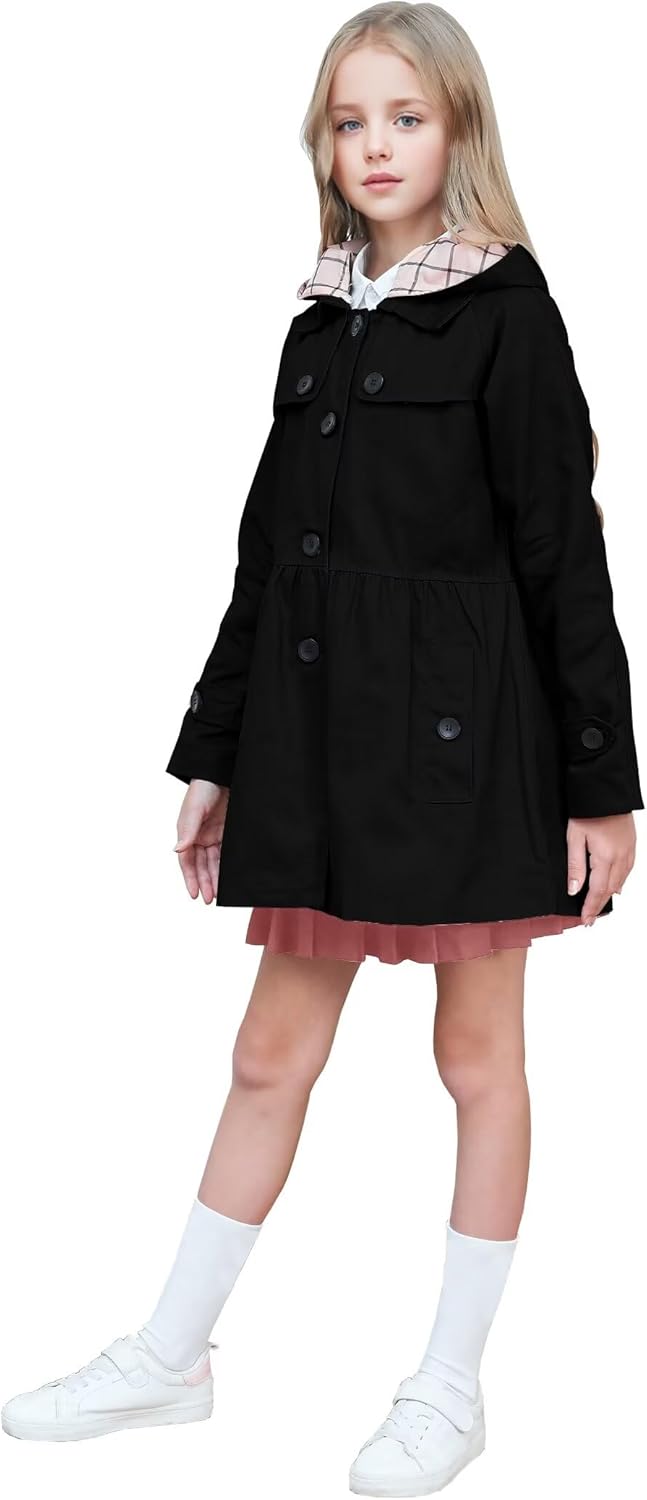 SNUG STYLISH BinpaW Girls Hooded Trench Coat
