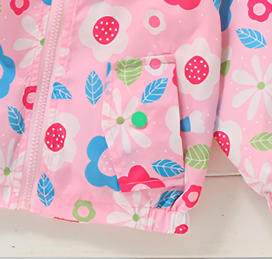 Lightweight Hooded Windbreaker for Toddler Girls