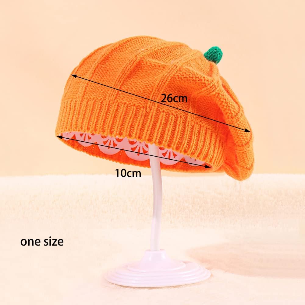 2-Piece Pumpkin Beret for Baby Mom