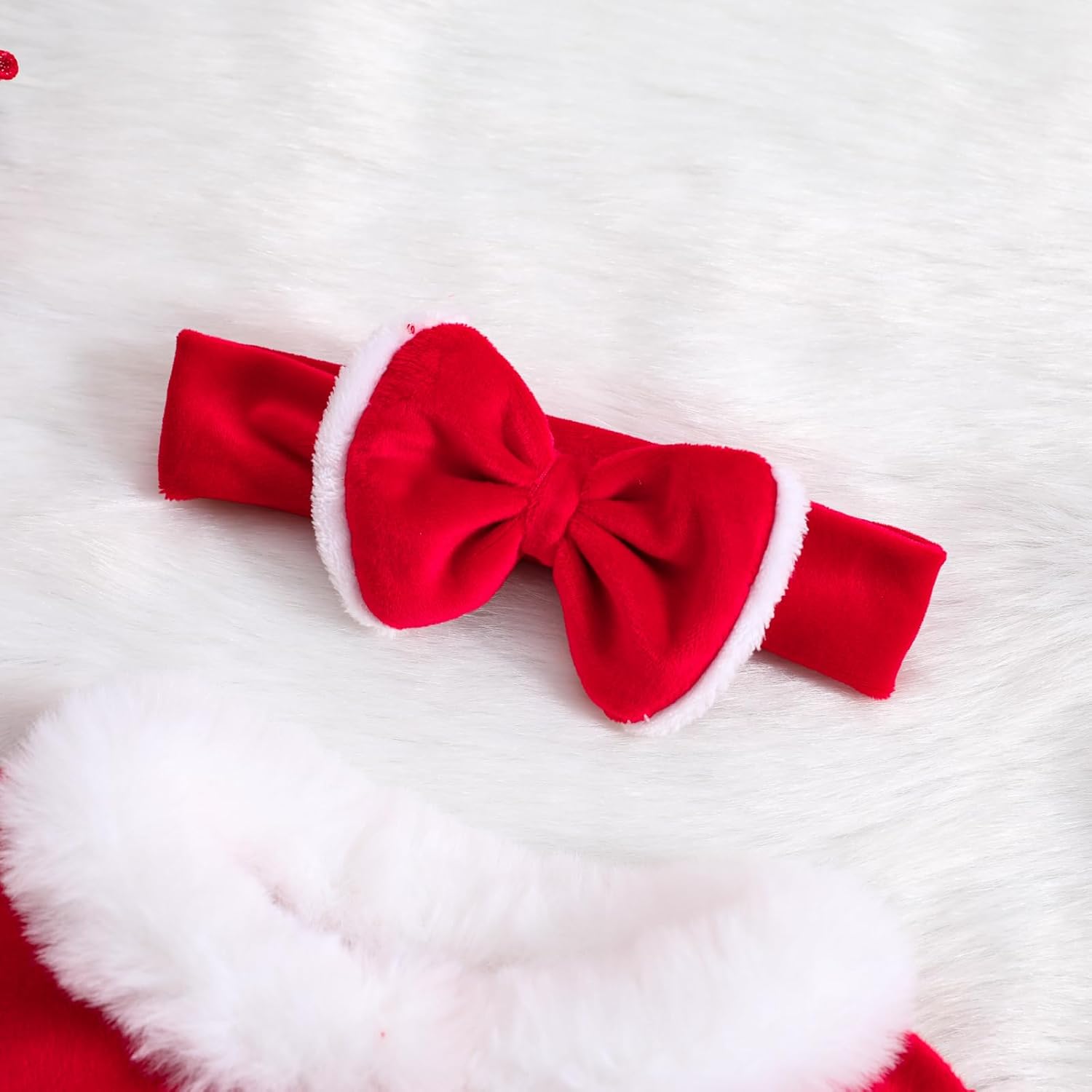 WASAIGOOD Christmas Soft Velvet Romper for Baby