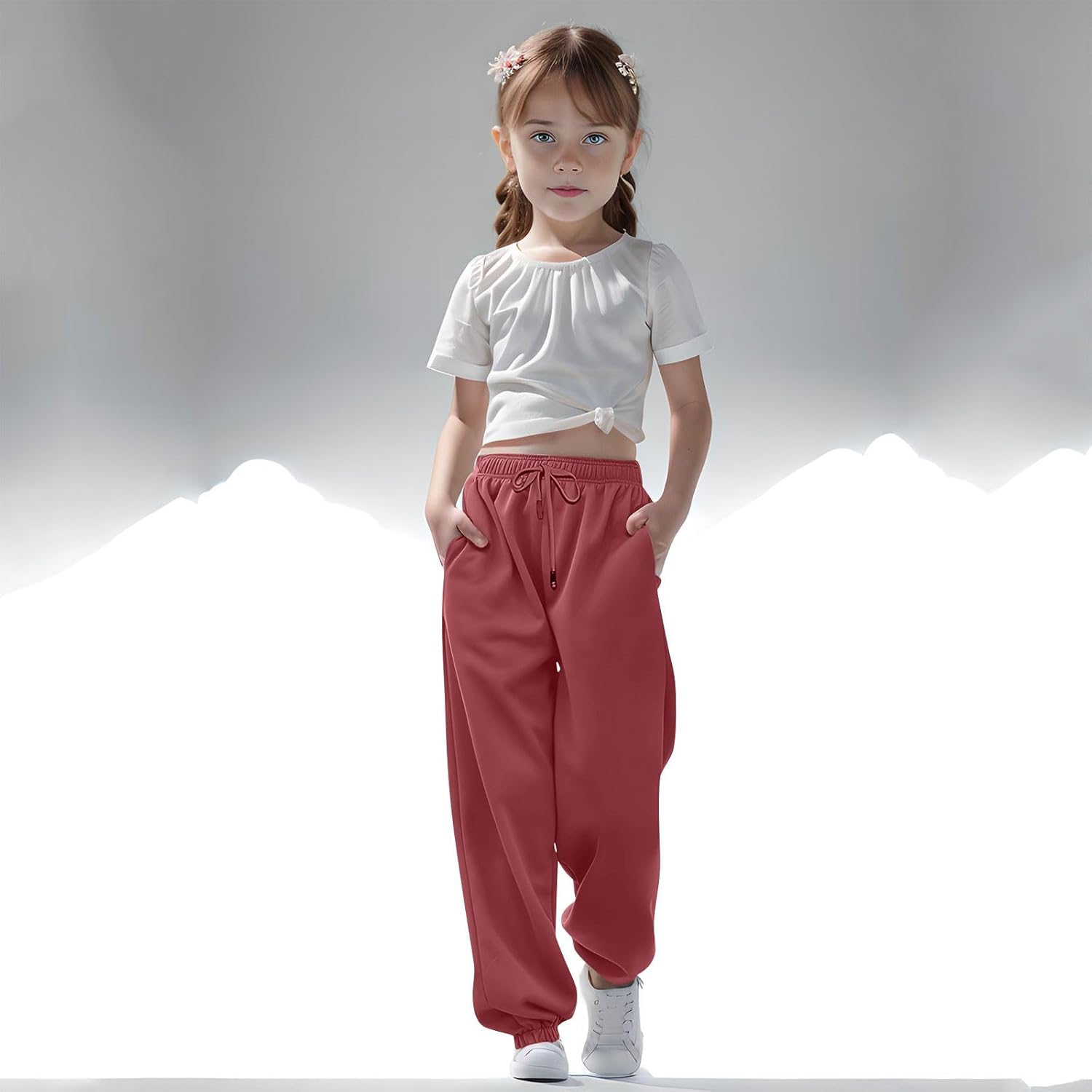 High-Waisted Pocketed Joggers for Boys and Girls