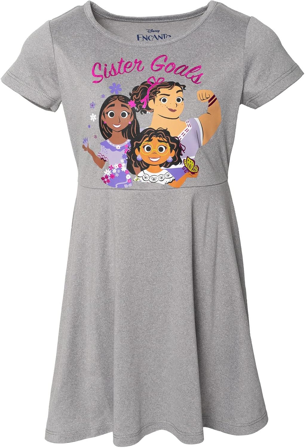 Disney Encanto Minnie Mouse Girls Short Sleeve Dress Headband