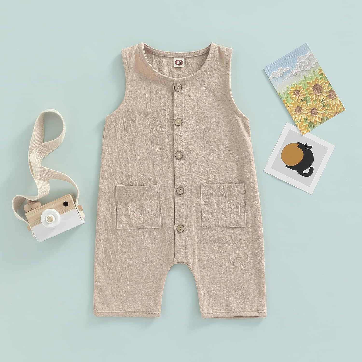 Mubineo Boys Summer Linen Romper for Babies