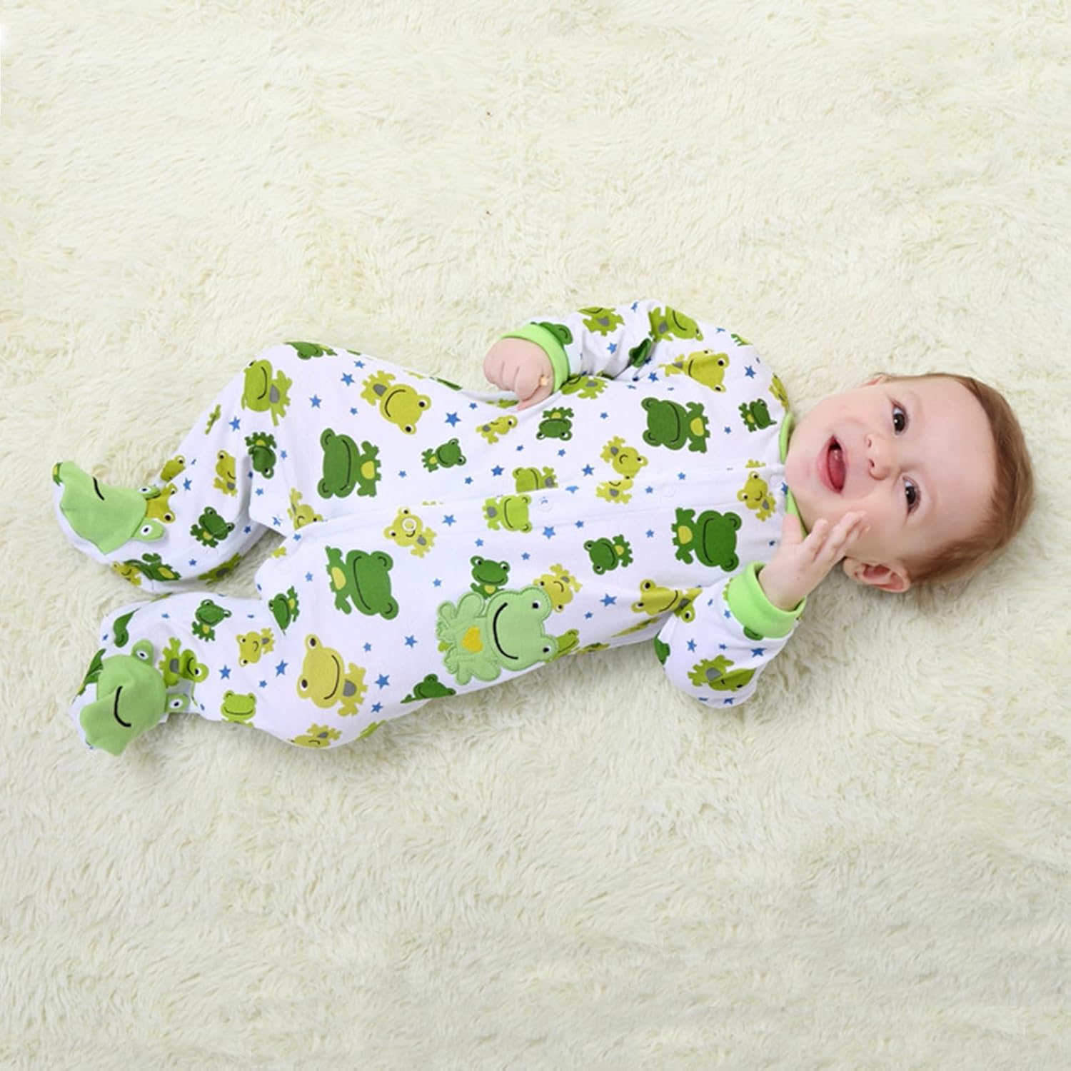 Baby Boys Girls Long Sleeve Romper Pure Cotton Footed New Born Clothes