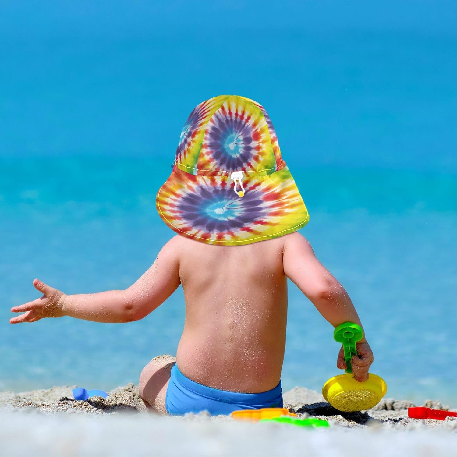 Emelivor Tiedye Rainbow Toddler Sun Hat UPF 50 UV Protection