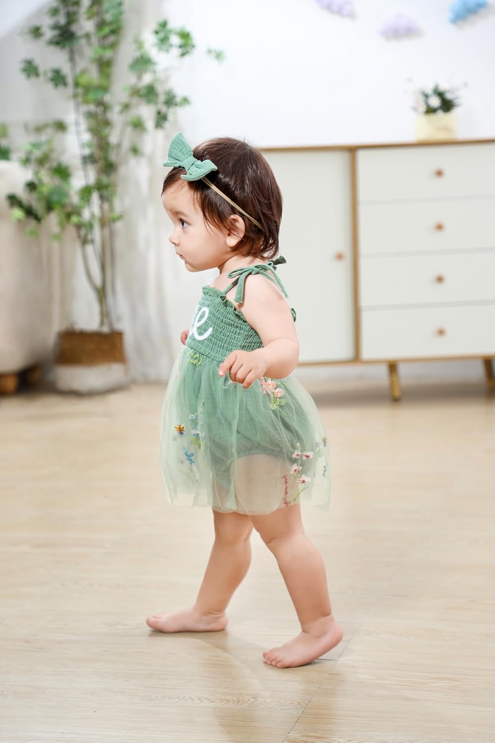 Baby Girl 1st Birthday Romper