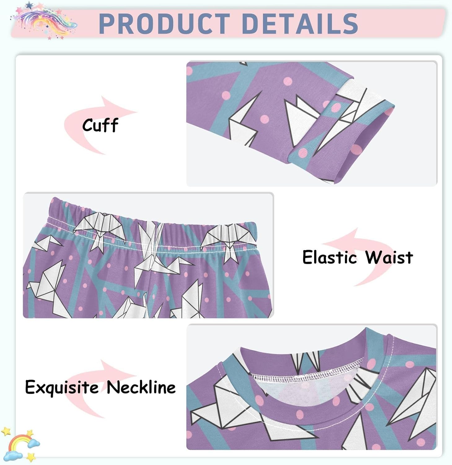 WIFIU 2 Piece Pajama Set for Kids 18M-8Y Soft Cotton Sleepwear