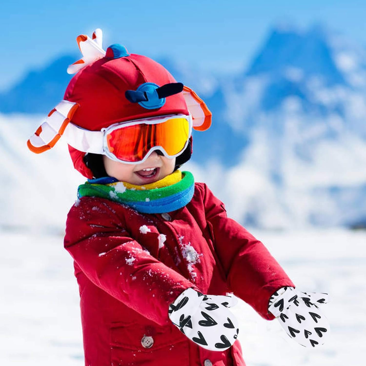 American Trends Lined Fleece Toddler Winter Gloves - Soft Waterproof and Cutesy