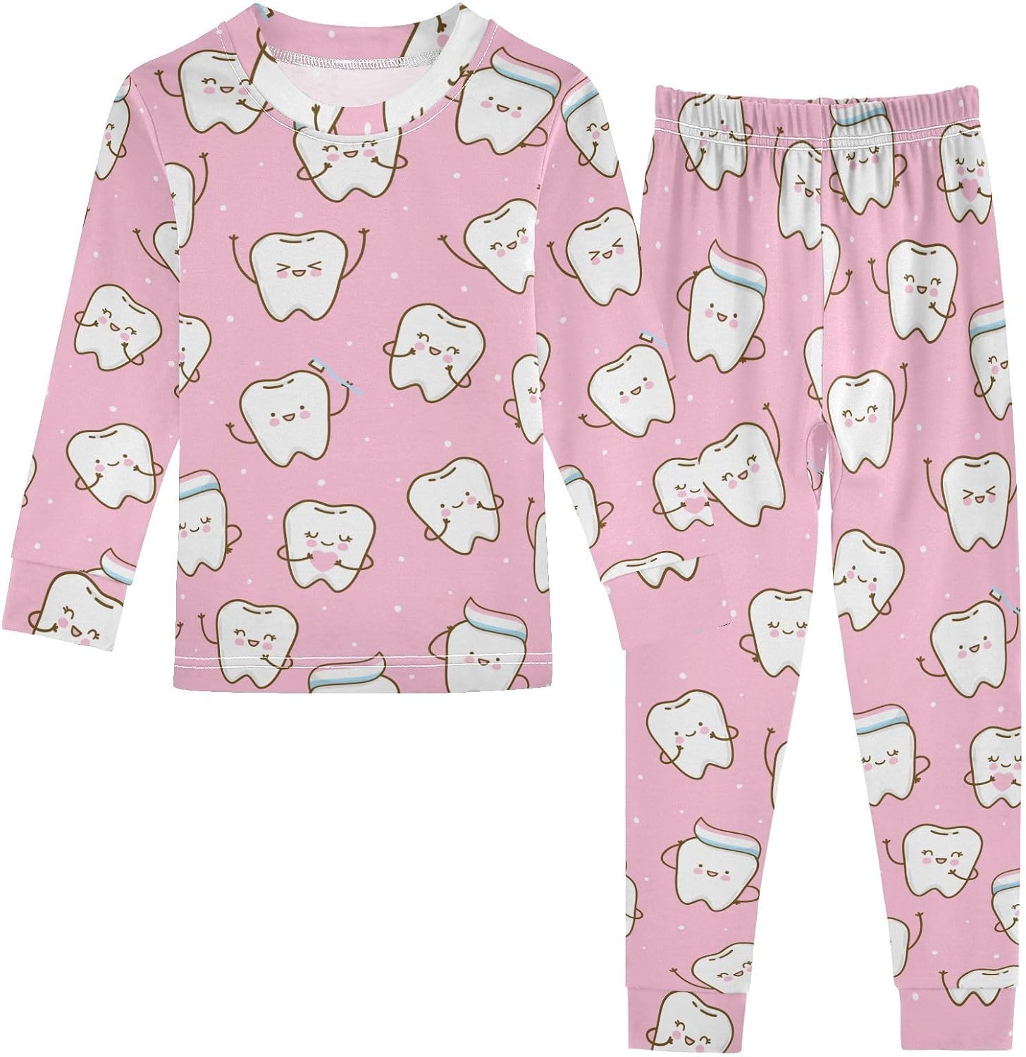 WIFIU Soft Cotton 2 Piece Pajama Set for Girls 18M-8Y