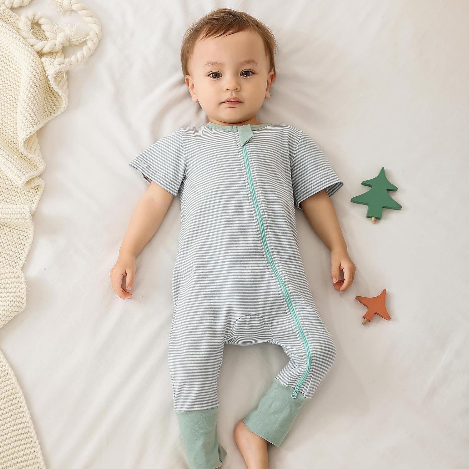 Feidoog Toddler Boys Girls Zipper Romper Set