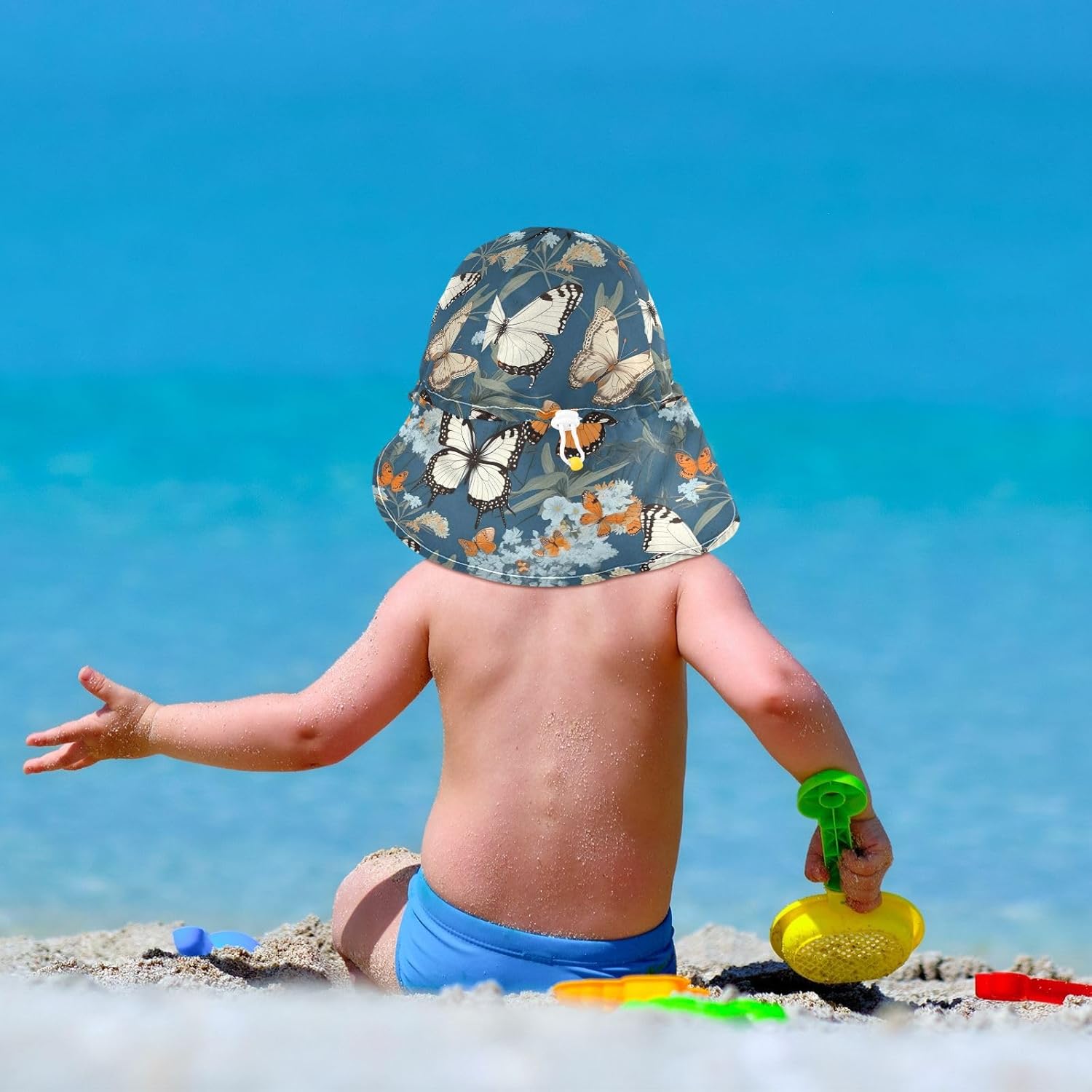Emelivor Adjustable Baby Sun Hat with UV Protection for Toddlers Kids