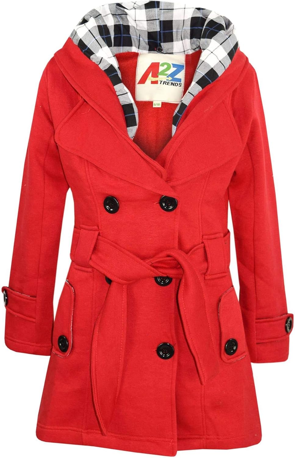 A2Z Boys GirlsDouble Breasted Overlap Lapel Parka Jacket
