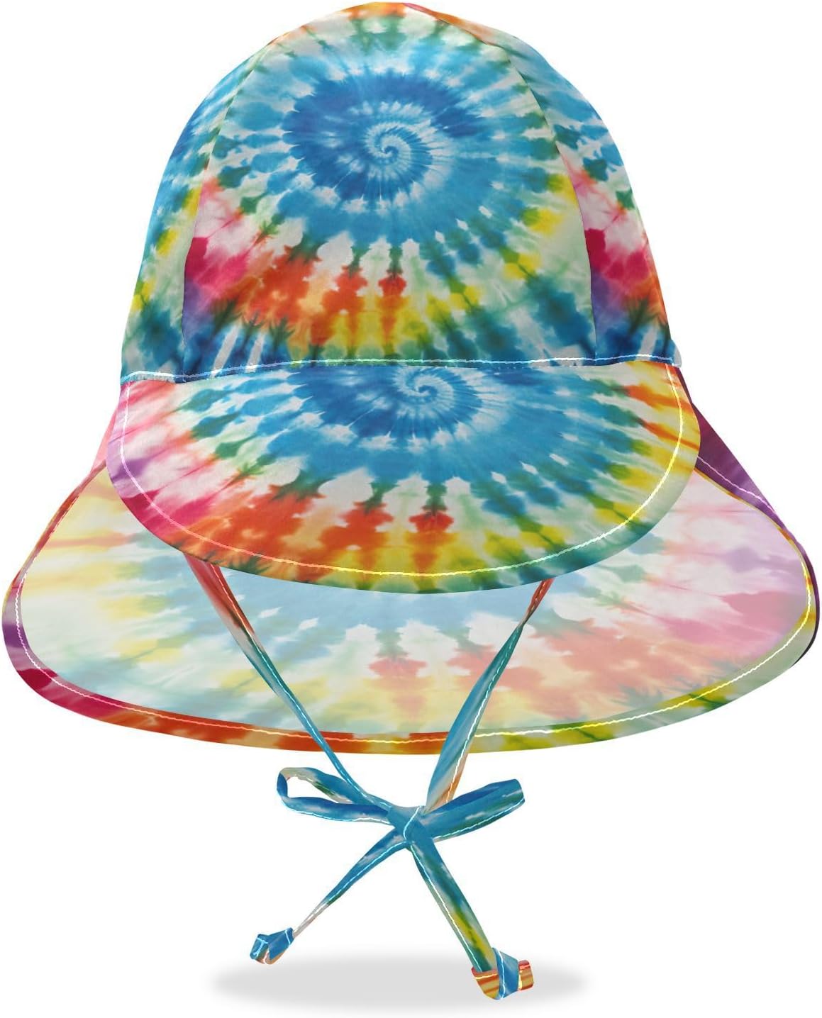 Emelivor Rainbow Tie Dye Spiral Baby Sun Hat UPF 50 UV Protection