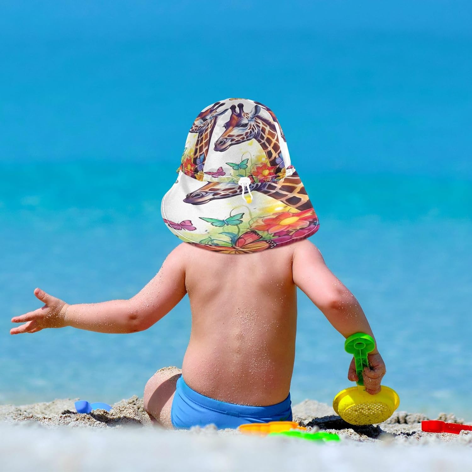 Emelivor Giraffe Butterflies Baby Sun Hat UPF 50