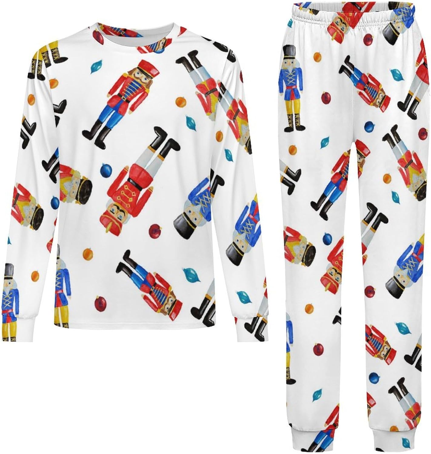 Christmas Nutcracker Thermal Underwear Set - Boys Girls Comfy Pajamas 4y-14y