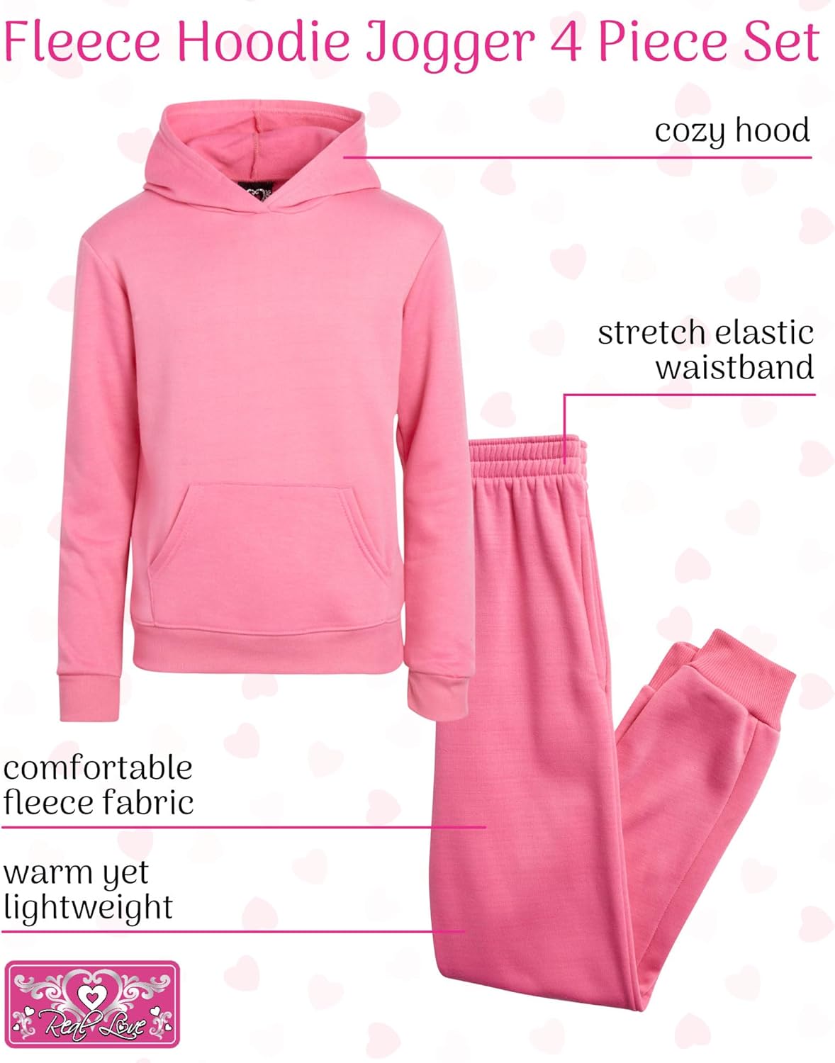 Real Love Girls Active Tracksuit - Perfect for Daily Wear