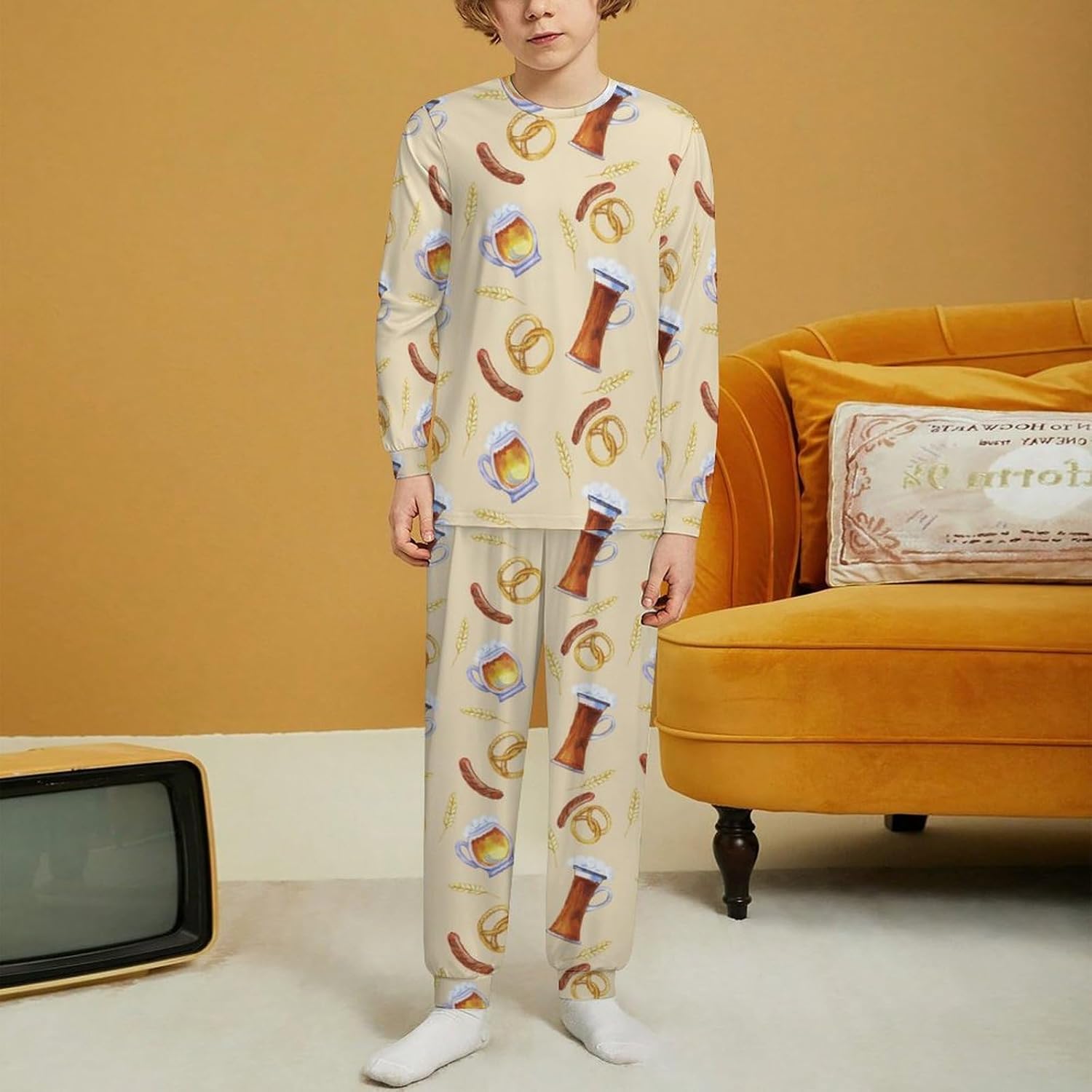 Thermal Underwear for Kids pumpkin-themed Unisex Base Layer Soft Comfortable