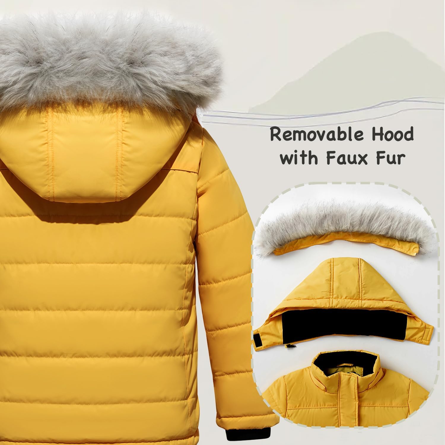 Waterproof Cozy Winter Coats for Girls Soft Fleece Puffers with 3000mm Shield