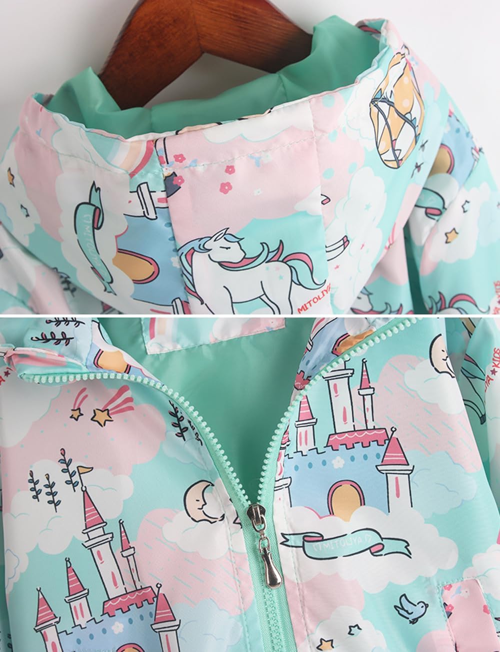 Little Hand Girls Cartoon Unicorn Jacket