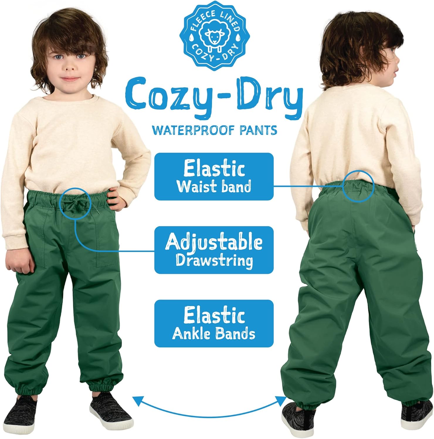 Waterproof Fleece Lined Live Snow Rain Pants for Kids