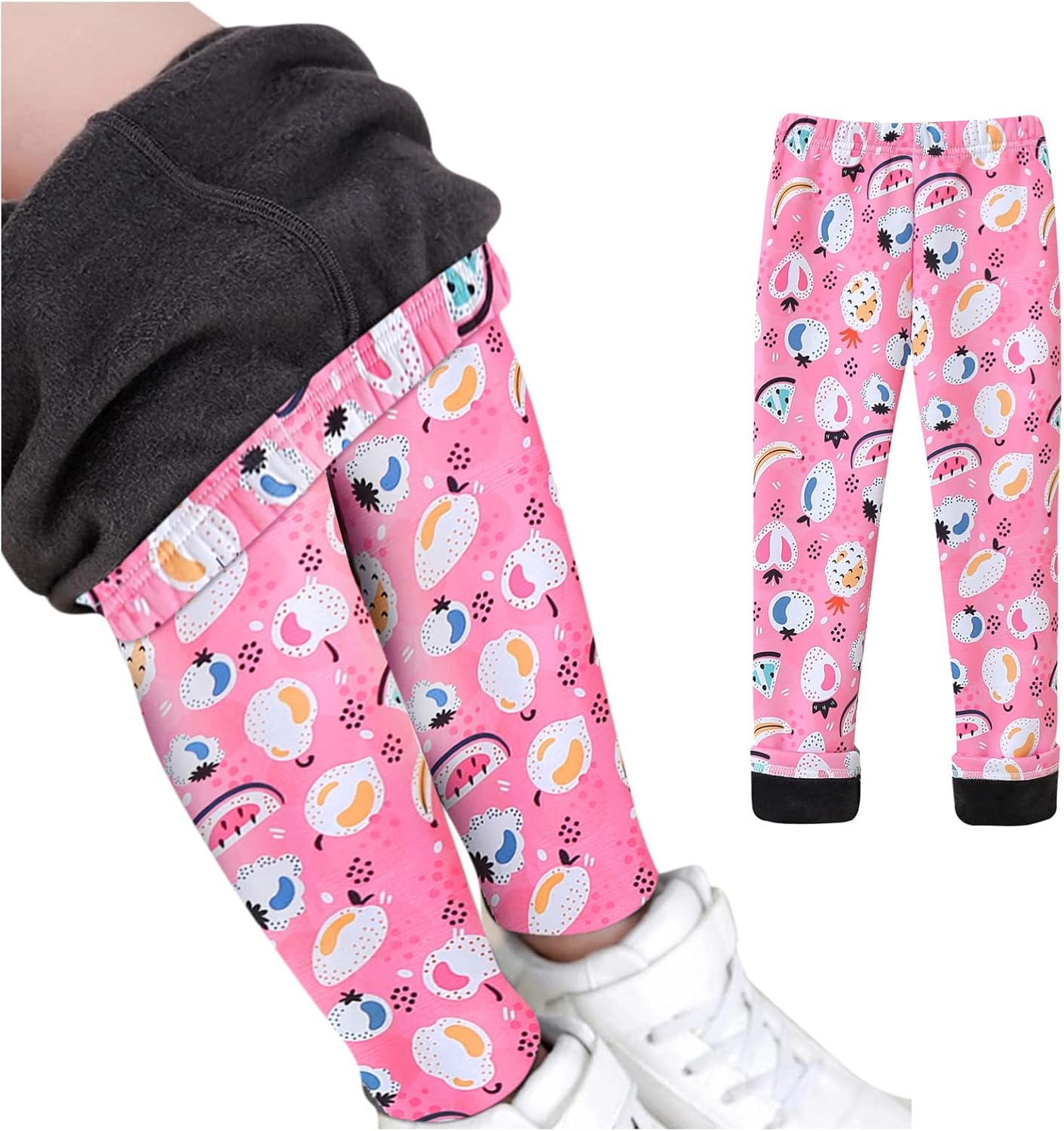 Super Soft Fleece-Lined Leggings for Toddlers Girls - trendy and comfortable