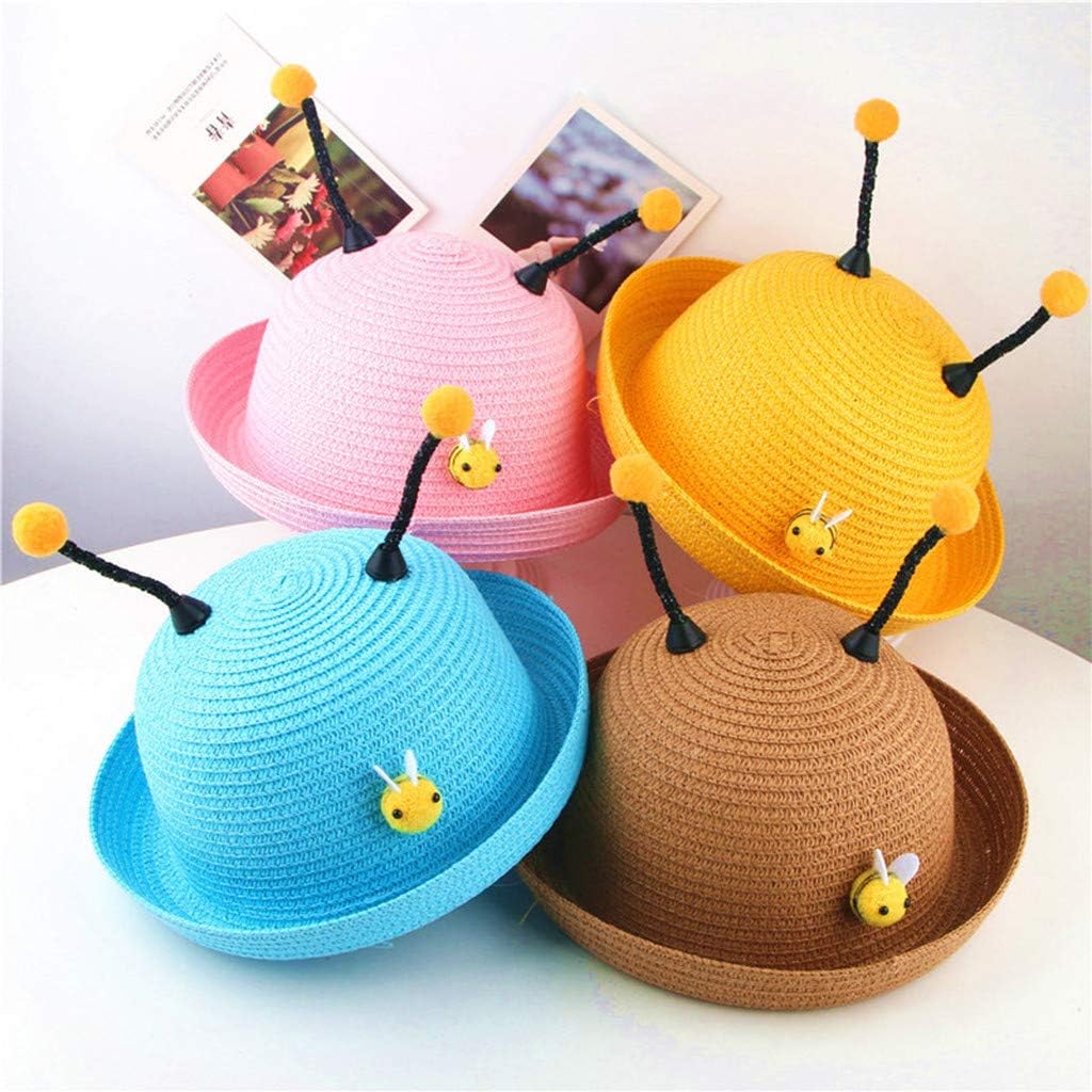 Summer Animal Style Straw Hat for Kids UPF 50