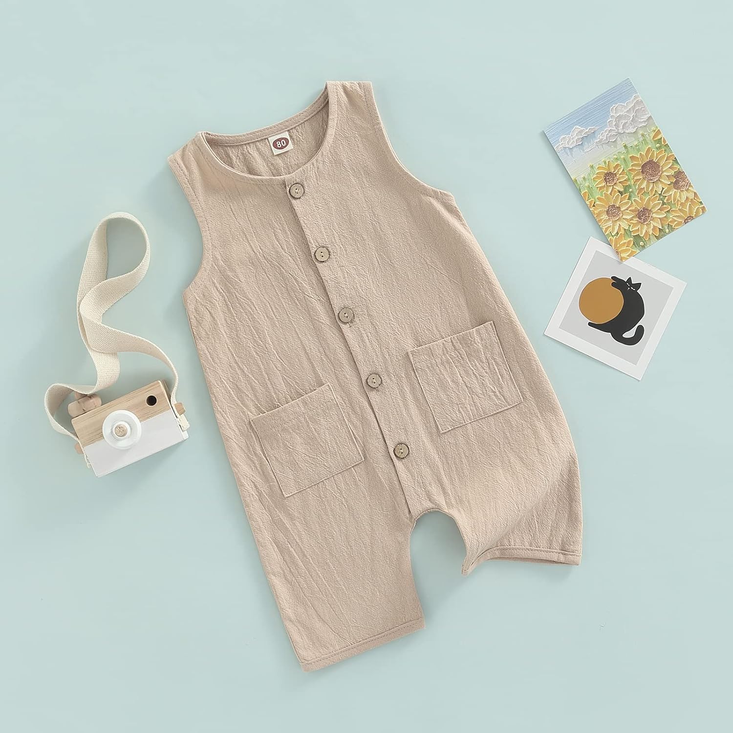 Mubineo Boys Summer Linen Romper for Babies