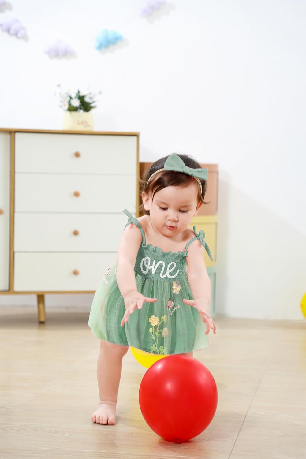 Baby Girl 1st Birthday Romper