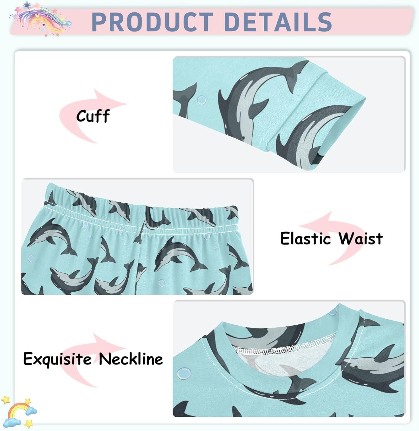 Wirefree Kids Pajama Set Soft Cute Sleepwear